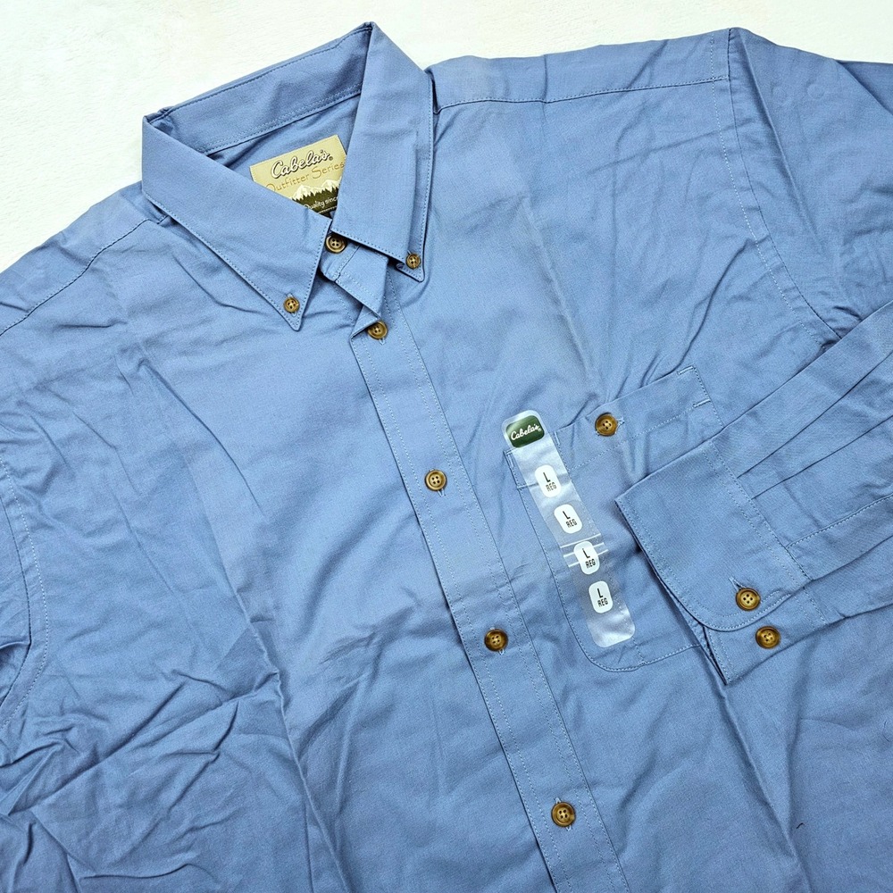 NEW Cabelas Oxford Shirt Mens Large Outfitter Series Blue Button Down‎ Business